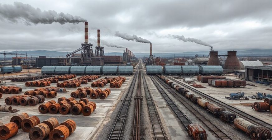 steel production declines sharply