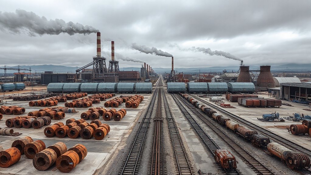 steel production declines sharply